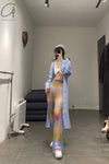 SWAYING/KNIT Flared Pants SW212XZ47 Purple Gradient PS26